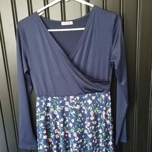 NWOT Blue Floral Dress